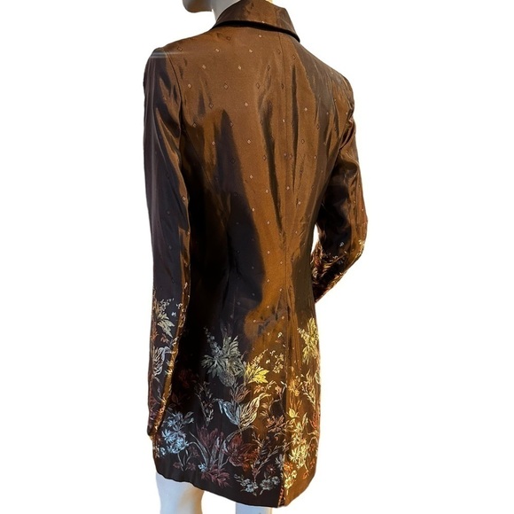 Whistles Brown Long Blazer with Floral Embroidery 4 - Picture 6 of 8